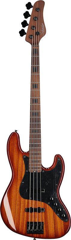Schecter J-4 Exotic Electric Bass, Faded Vintage Sunburst, Blemished, Full Straight Front