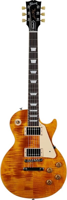 Gibson Les Paul Standard 50s Custom Color Electric Guitar, Figured Top (with Case), Honey Amber, Scratch and Dent, Full Straight Front