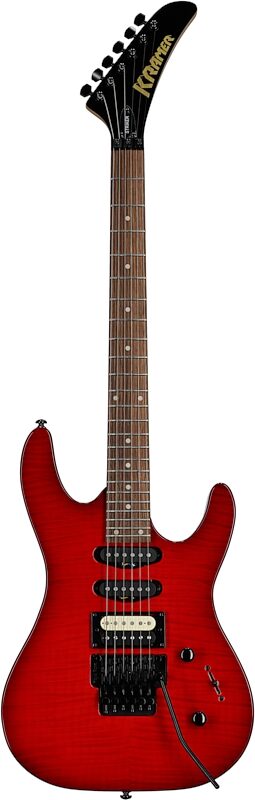 Kramer Striker Figured HSS Electric Guitar, with Laurel Fingerboard, Transparent Red, Full Straight Front