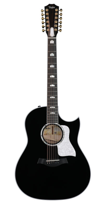 Taylor 657ce Doce Doble Grand Pacific Acoustic-Electric Guitar, 12-String (with Case), Black, Full Straight Front