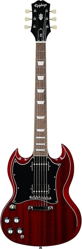 Epiphone SG Standard Electric Guitar, Left-Handed, Cherry, Full Straight Front