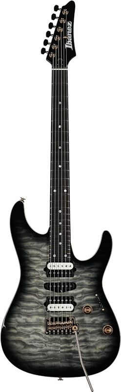 Ibanez AZ47P1QM Premium Electric Guitar (with Gig Bag), Black Ice Burst, Full Straight Front
