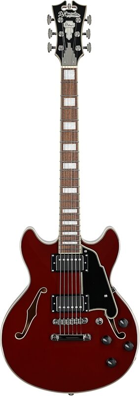 D'Angelico Premier Mini DC Electric Guitar, Burnt Red, Full Straight Front