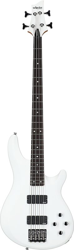 Schecter C-4 Deluxe Bass Guitar, Satin White, Full Straight Front
