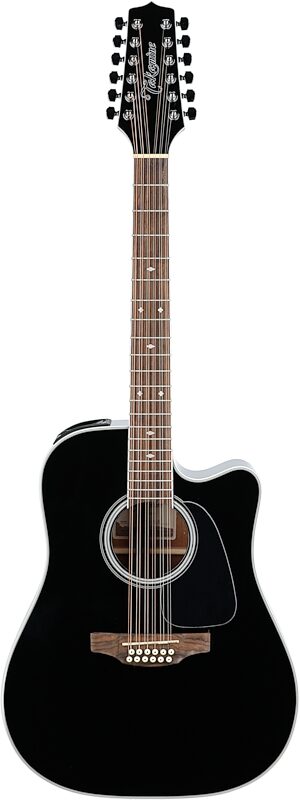 Takamine GD38CE Acoustic-Electric Guitar, 12-String, Black, Full Straight Front