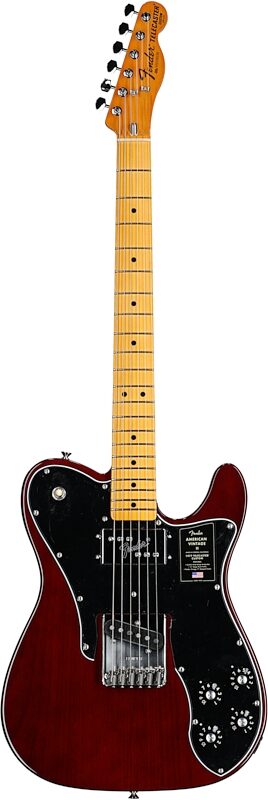 Fender American Vintage II 1977 Telecaster Custom Electric Guitar, Maple Fingerboard (with Case), Wine Red, Full Straight Front