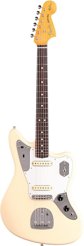 Fender Johnny Marr Jaguar Electric Guitar (with Case), Olympic White, Full Straight Front