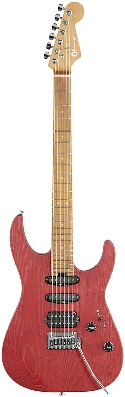 Charvel Pro-Mod DK24 HSS 2PT CM Ash Electric Guitar, Red Ash, Full Straight Front