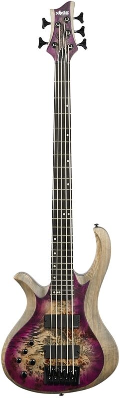 Schecter Riot-5 Electric Bass, Left-Handed (5-String), Satin Aurora Burst, Full Straight Front