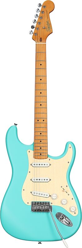 Squier 40th Anniversary Stratocaster Vintage Edition Electric Guitar, Seafoam Green, Full Straight Front