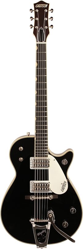 Gretsch G6128T59 Vintage 59 Duo Jet Electric Guitar with Bigsby (with Case), Black, Full Straight Front