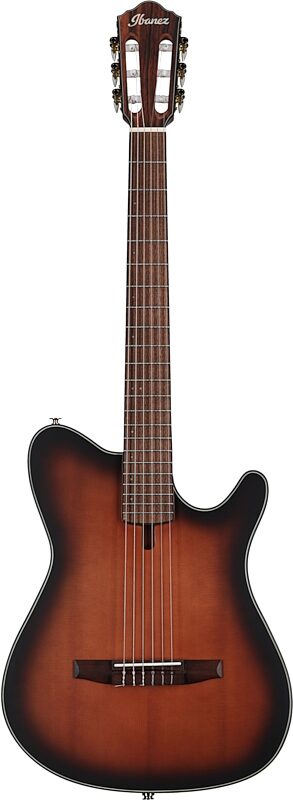Ibanez FRH10N Classical Acoustic-Electric Guitar, Brown Sunburst Flat, Full Straight Front