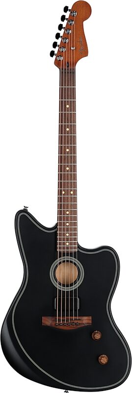 Fender Acoustasonic Standard Jazzmaster Acoustic-Electric Guitar, Black, Full Straight Front