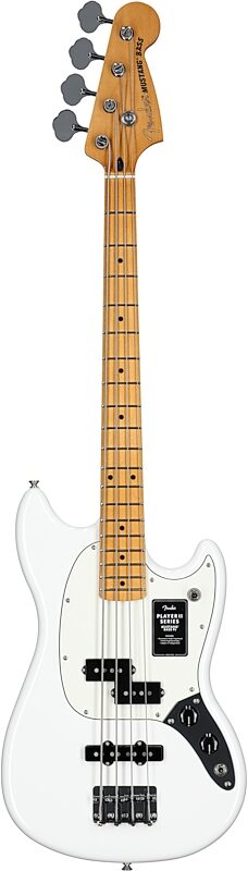 Fender Player II Mustang Electric Bass, with Maple Fingerboard, Polar White, Full Straight Front