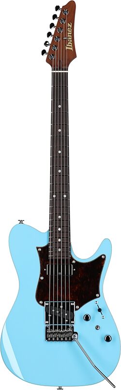 Ibanez TQMS1 Tom Quayle Electric Guitar (with Case), Celeste Blue, Full Straight Front
