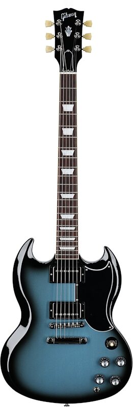 Gibson SG Standard '61 Custom Color Electric Guitar (with Case), Pelham Blueburst, Full Straight Front