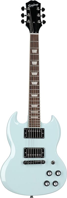 Epiphone Power Player SG Electric Guitar (with Gig Bag), Ice Blue, Full Straight Front