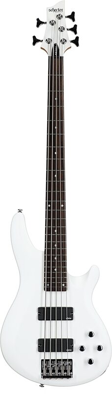 Schecter C-5 Deluxe Electric Bass, Satin White, Full Straight Front