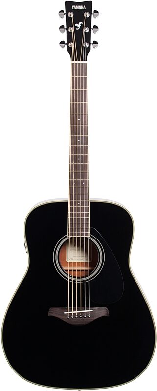 Yamaha FG-TA Dreadnought TransAcoustic Acoustic-Electric Guitar, Black, Full Straight Front