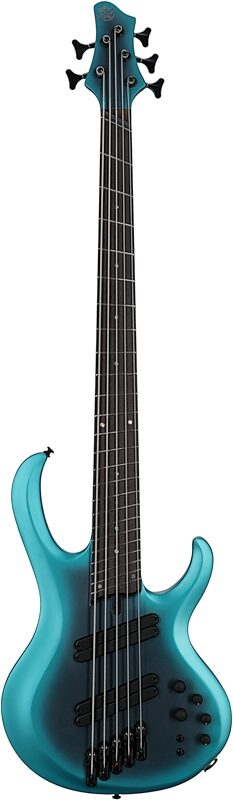 Ibanez BTB605MS Multi-Scale Bass Guitar, 5-String (with Case), Cerulean Aura, Full Straight Front