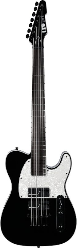 ESP LTD SCT-607B Stephen Carpenter Electric Guitar (with Case), Black, Full Straight Front