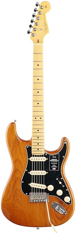 Fender American Pro II Stratocaster Electric Guitar, Maple Fingerboard (with Case), Roasted Pine, Full Straight Front