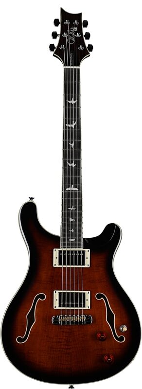 PRS Paul Reed Smith SE Hollowbody II Electric Guitar (with Case), Black Gold Sunburst, Full Straight Front