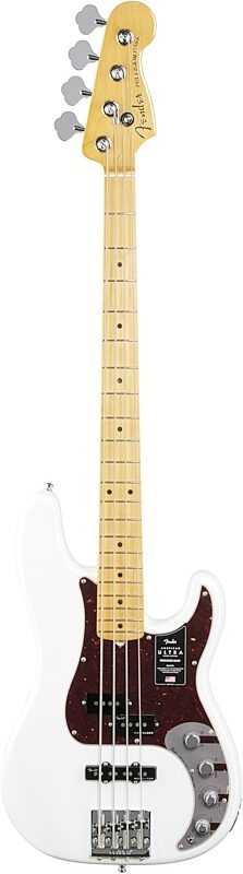 Fender American Ultra Precision Electric Bass, Maple Fingerboard (with Case), Arctic Pearl, Full Straight Front