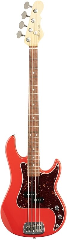 G&L Fullerton Deluxe LB-100 Bass Guitar (with Gig Bag), Fullerton Red, Full Straight Front