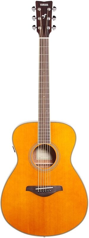 Yamaha FS-TA Concert TransAcoustic Acoustic-Electric Guitar, Vintage Tint, Full Straight Front