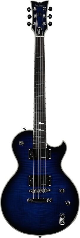 Schecter Solo II Supreme Electric Guitar, Blue Burst, Blemished, Full Straight Front