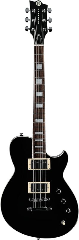 Reverend Roundhouse Electric Guitar, Midnight Black, Full Straight Front