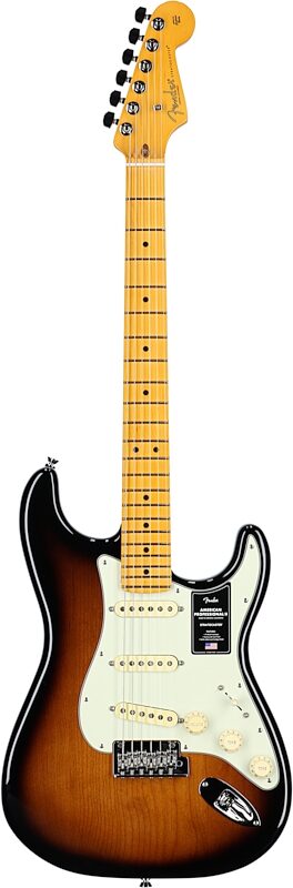 Fender American Pro II Stratocaster Electric Guitar, Maple Fingerboard (with Case), 70th Anniversary 2-Color Sunburst, Full Straight Front