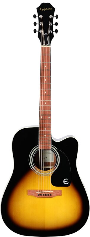 Epiphone FT-100 CE Songmaker Deluxe Acoustic-Electric Guitar, Vintage Sunburst, Full Straight Front
