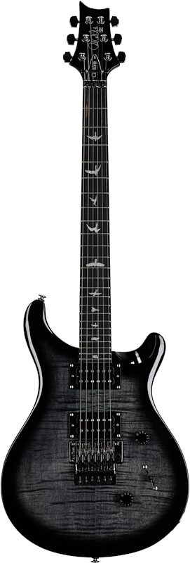 PRS Paul Reed Smith SE Custom 24 Electric Guitar with Floyd Rose (with Gig Bag), Charcoal Burst, Full Straight Front