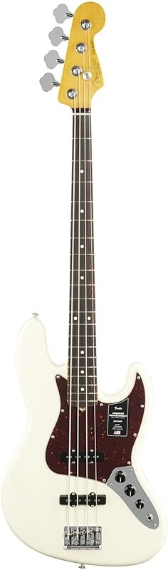 Fender American Professional II Jazz Bass, Rosewood Fingerboard (with Case), Olympic White, Full Straight Front