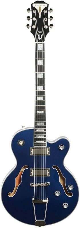 Epiphone Uptown Kat ES Electric Guitar, Sapphire Blue Metallic, Full Straight Front