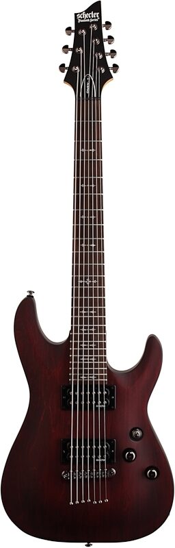 Schecter Omen 7 Electric Guitar (7-String), Walnut Stain, Full Straight Front