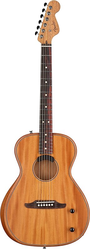 Fender Highway Parlor Thinline Acoustic-Electric Guitar (with Gig Bag), All-Mahogany, Full Straight Front