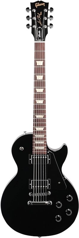 Gibson Les Paul Studio Electric Guitar (with Soft Case), Ebony, Full Straight Front