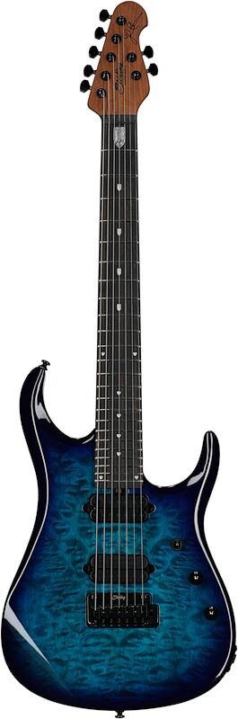 Sterling by Music Man John Petrucci JP157DQM Electric Guitar (with Gig Bag), Cerulean Blue, Full Straight Front