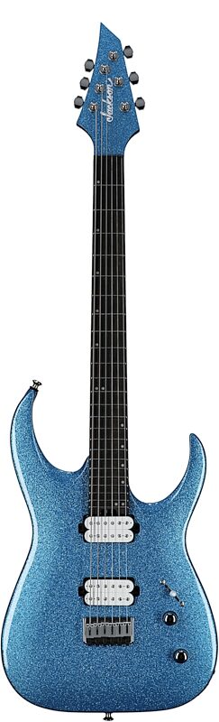 Jackson Pro Series Signature Misha Mansoor Juggernaut HT6 Electric Guitar, Caramelized Maple Fingerboard, Blue Sparkle, Full Straight Front