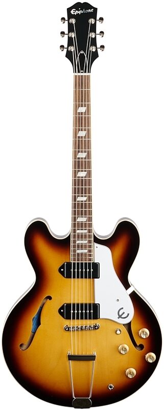 Epiphone USA Casino Hollowbody Electric Guitar (with Case), Vintage Burst, Full Straight Front