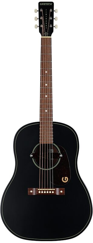 Gretsch Jim Dandy Deltoluxe Dreadnought Acoustic-Electric Guitar, Black Top, Full Straight Front