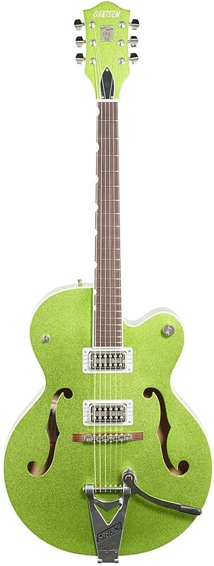 Gretsch G6120T-HR Brian Setzer Signature Hot Rod Hollow Body with Bigsby (with Case), Extreme Coolant Green, Full Straight Front