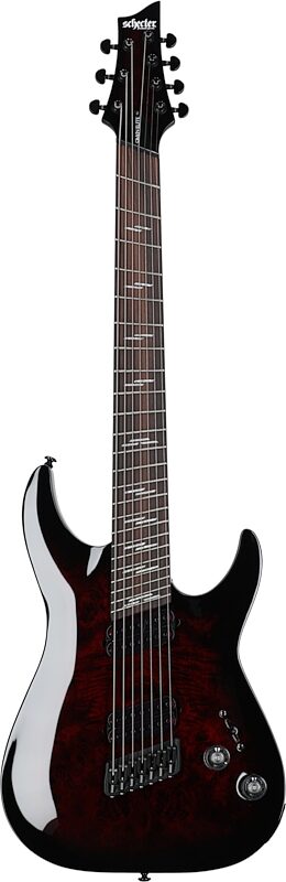 Schecter Omen Elite-7 Multiscale Electric Guitar, 7-String, Black Cherry Burst, Full Straight Front
