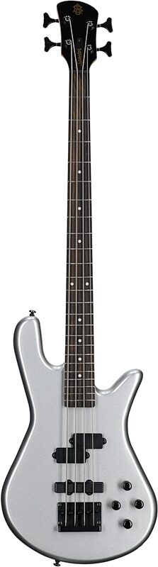 Spector Performer 4 Electric Bass, Metallic Silver Gloss, Full Straight Front