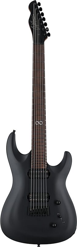 Chapman ML1-7 Pro Modern Electric Guitar, 7-String, Cyber Black Metallic, Full Straight Front