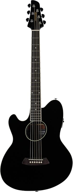 Ibanez TCY10LE Talman Acoustic-Electric Guitar, Left-Handed, Black, Full Straight Front