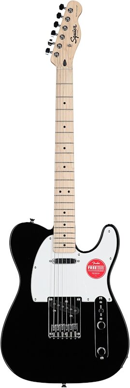Squier Sonic Telecaster Electric Guitar, Black, Full Straight Front